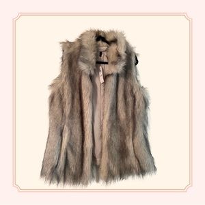 WHBM Faux Fur Vest NWT